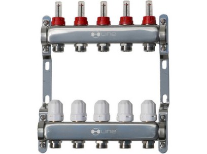 H-LINE nerezový rozdělovač s průtokoměry